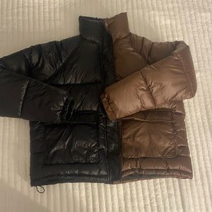 NWT womens half and half puffer jacket